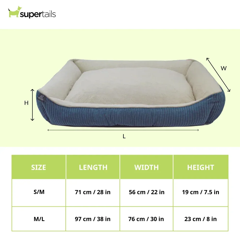 Pawpourri Cord Cuddler Super Soft Sherpa Seat Winter Bed for Dogs (Blue) - Image 2