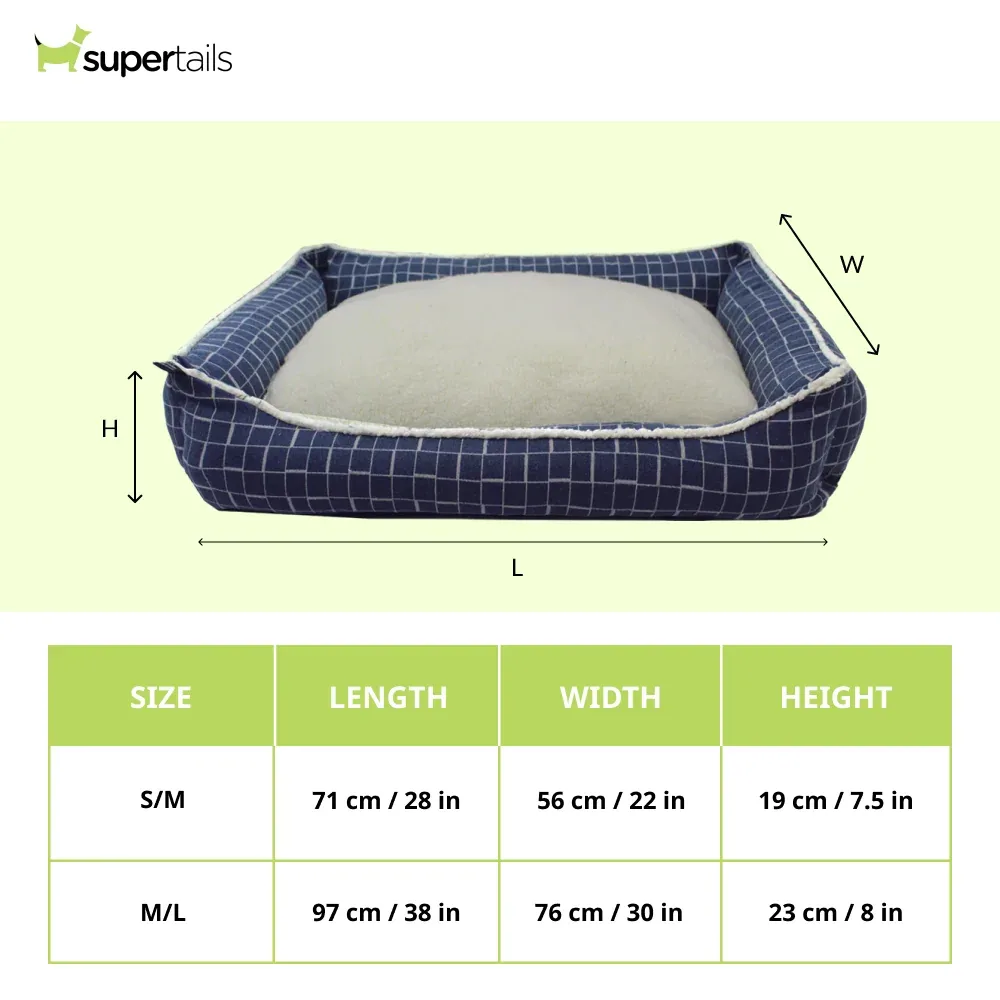 Pawpourri Jacquard Super Soft Sherpa Seat Bed for Dogs (Blue) - Image 2