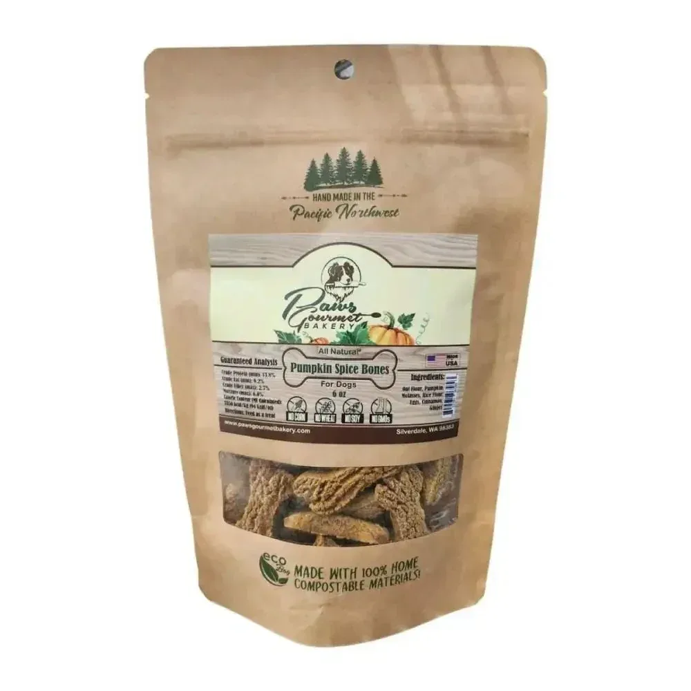 Paws Gourmet Bakery Pumpkin Spice Bones Dog Treats 6oz