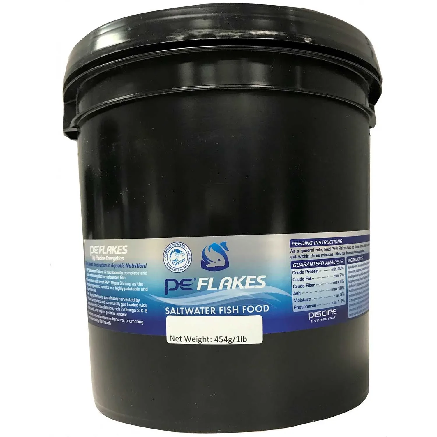 PE Mysis Flakes Saltwater 1 lb Bucket - PE Mysis