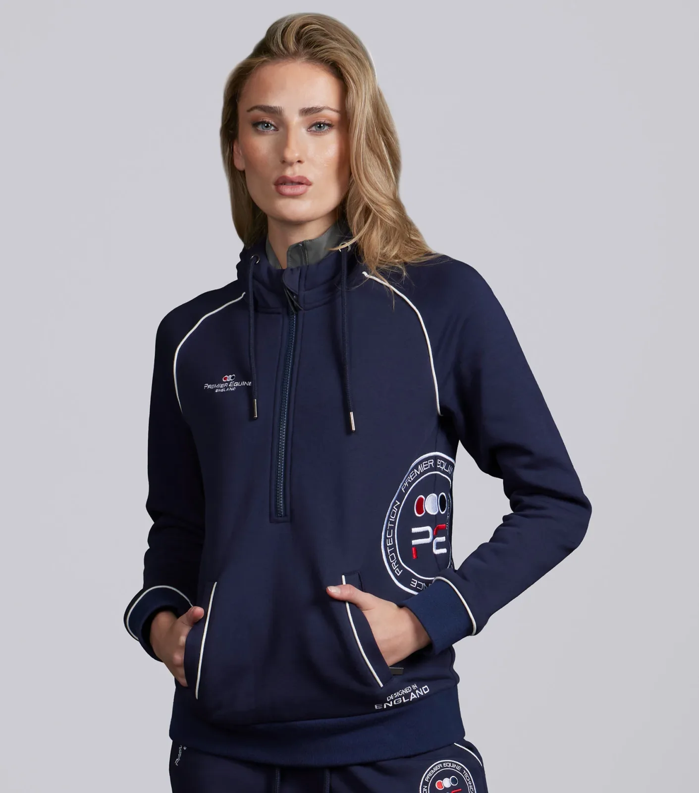 PE Team Quarter Zip Hoodie Navy