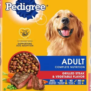 Pedigree Adult Complete Nutrition Grilled Steak and Vegetables Dry Dog Food - 20.4 lb Bag