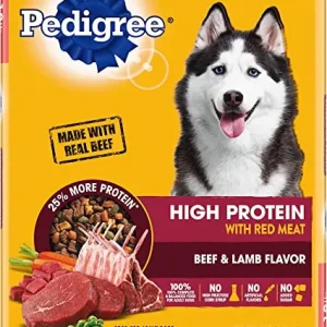 Pedigree Adult High Protein Red Meat Complete Beef and Lamb Dry Dog Food - 16 lb Bag