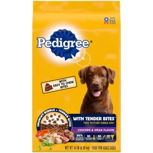 Pedigree Adult Small Dog Complete and Balanced Chicken and Steak Tender Bites Dry Dog Food - 17 lb Bag