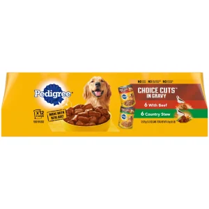 Pedigree Choice Cuts Beef Combo Pack Canned Dog Food - 13.2 oz - Case of 12