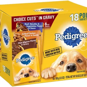 Pedigree Cuts in Gravy Multi-Pack Grilled Chicken and Beef with Noodles Canned Dog Food - 13.2 oz - Case of 18