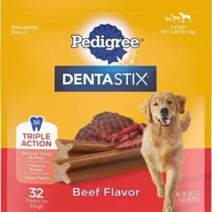 Pedigree Dentastix Beef Large Dog Dental Chew Treats - 5.9 oz - 7 Count
