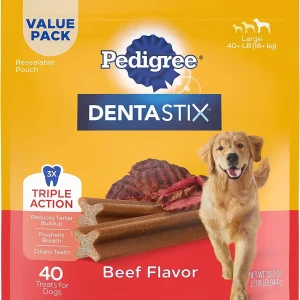 Pedigree Dentastix Large Beef Dog Dental Chew Treats - 2.08 lb - 40 Count
