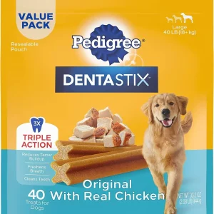 Pedigree Dentastix Large Dog Dental Chew Treats - 2.08 lb - 40 Count
