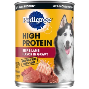 Pedigree High Protein Loaf Beef and Lamb Canned Dog Food - 13.2 oz - Case of 12