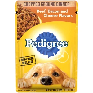 Pedigree Pouch Filet Beef, Bacon, and Cheese Multi-Pack Wet Dog Food - 3.5 oz - Case of 8
