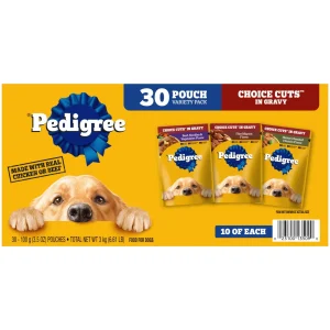 Pedigree Pouch Loaf Multi-Pack Wet Dog Food - 3.5 oz - Case of 30