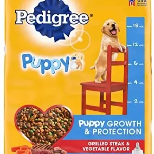 Pedigree Puppy Growth and Protection Grilled Steak and Vegetables Dry Dog Food - 14 lb Bag