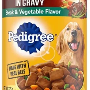Pedigree Steak & Vegetable Cuts Canned Dog Food - 13.2 oz - Case of 12