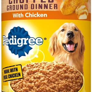 Pedigree Traditional Ground Dinner Chopped Chicken Canned Dog Food - 22 oz - Case of 12