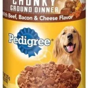 Pedigree Traditional Ground Dinner with Chunky Beef, Bacon & Cheese Canned Dog Food - 13.2 oz - Case of 12