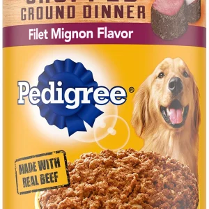 Pedigree Traditional Ground Dinner with Filet Mignon Canned Dog Food - 13.2 oz - Case of 12