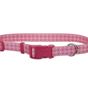 Pet Attire Pink Dots Dog Collar