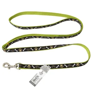 Pet Attire Ribbon Brown Paws & Bones Nylon Dog Leash