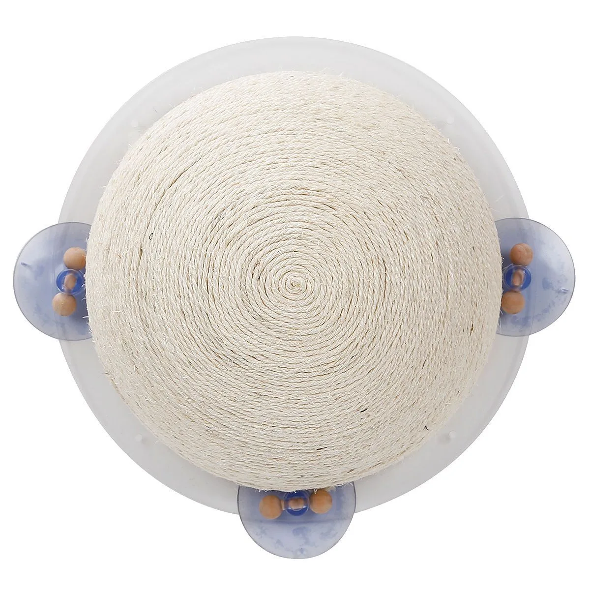 Pet Life ® 'Stick N' Claw' Sisal Rope and Toy Suction Cup Circular Cat Scratcher