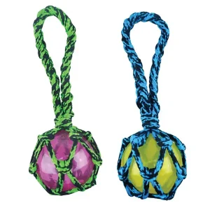 Pet Park Blvd Paracord Rope Tug with TPR Squeaky Ball