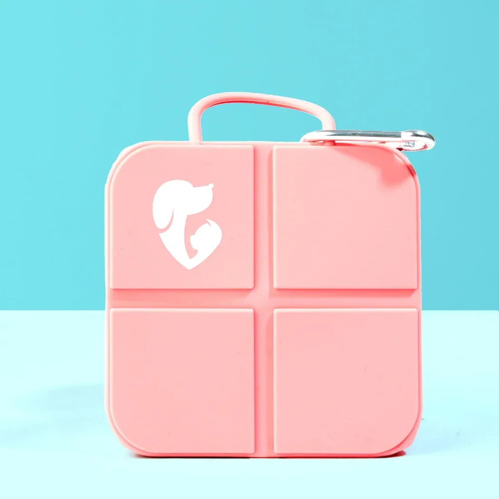 Pet Set Go Foldable Square Bowl for Dogs (Pink)