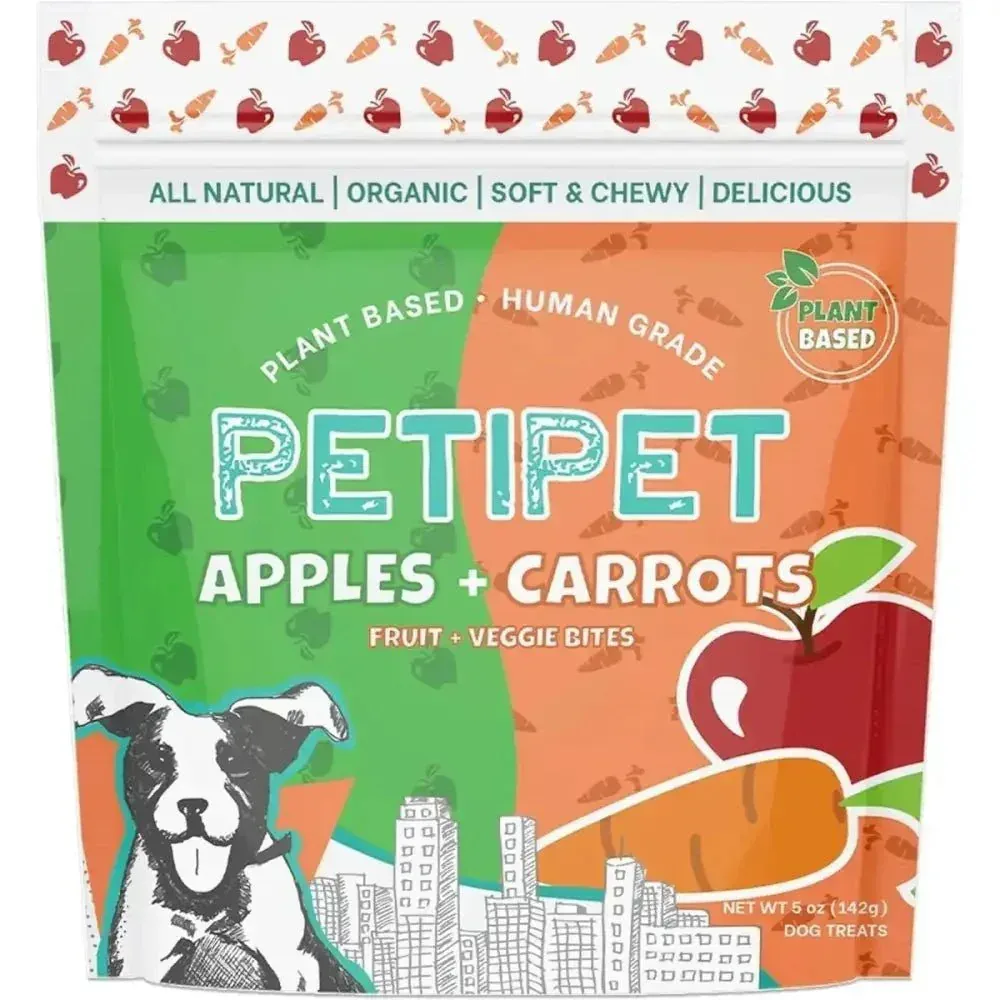 PETIPET Apples + Carrots Bites Soft & Chewy Dog Treats 5 oz