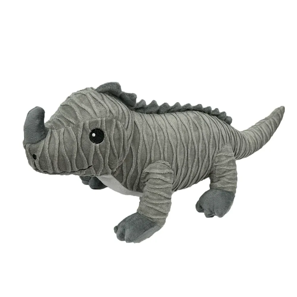 Petlou Groovyz Rhino Iguana Dog Toy Durable Plush
