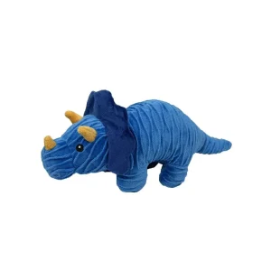 Petlou Groovyz Triceratops Plush Squeaky Dog Toy – 22"