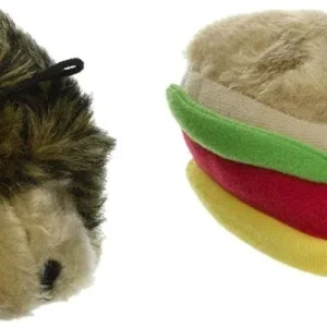 Petmate Booda Zoobilee Hedgehog and Hotdog Plush Dog Toy