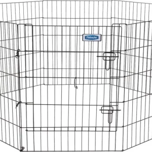 Petmate Exercise Pen Single Door and Ground Stakes for Dogs Black