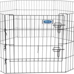 Petmate Exercise Pen Single Door w/Snap Hook Design & Ground Stakes - Black