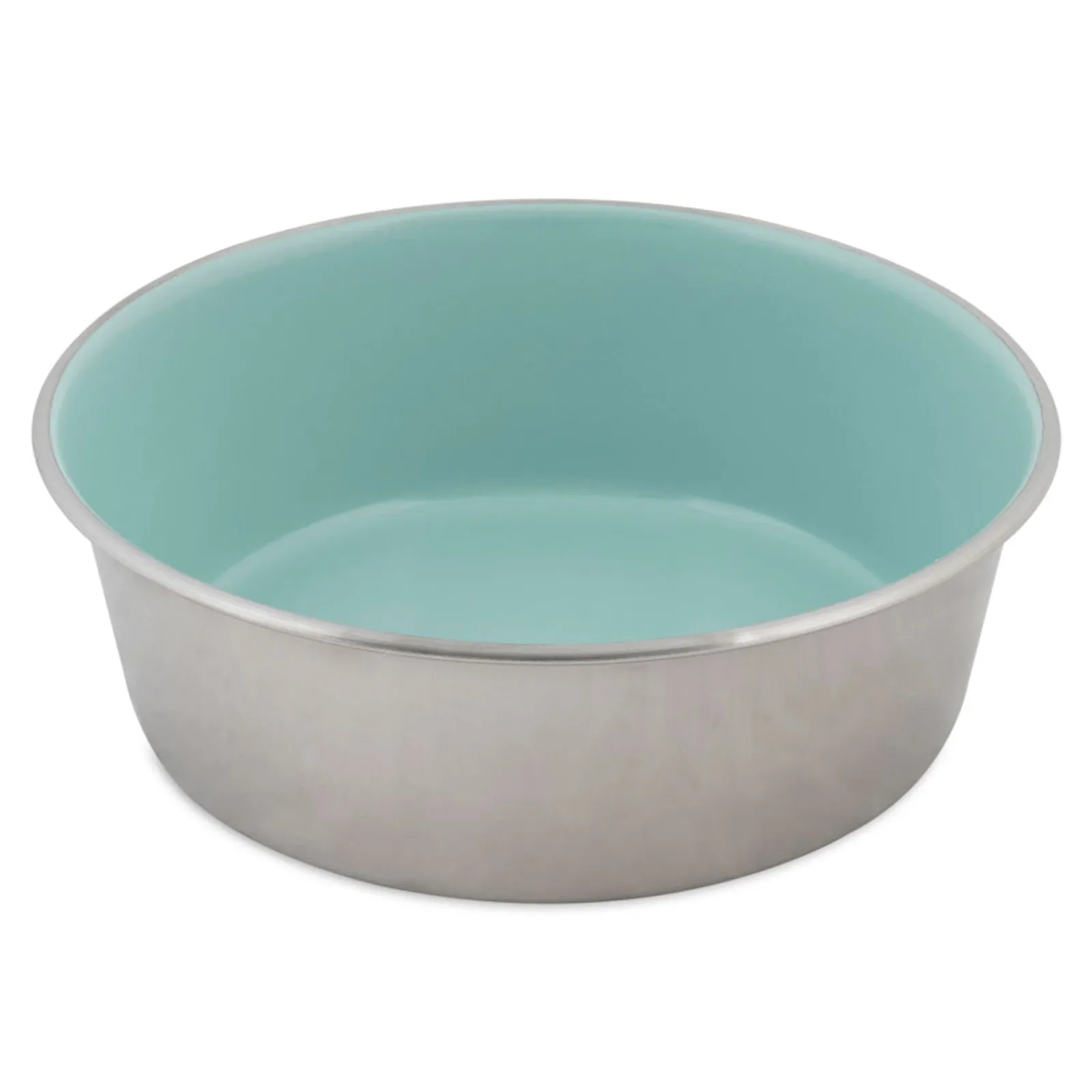 Petmate Painted Stainless Steel Bowl Eggshell, Blue 8 Cup