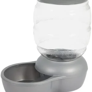 Petmate Replendish Pet Feeder with Microban Pearl Silver Gray