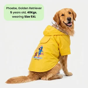 Pets Way Mistiq Yellow Monsoon Fun Raincoat for Dogs