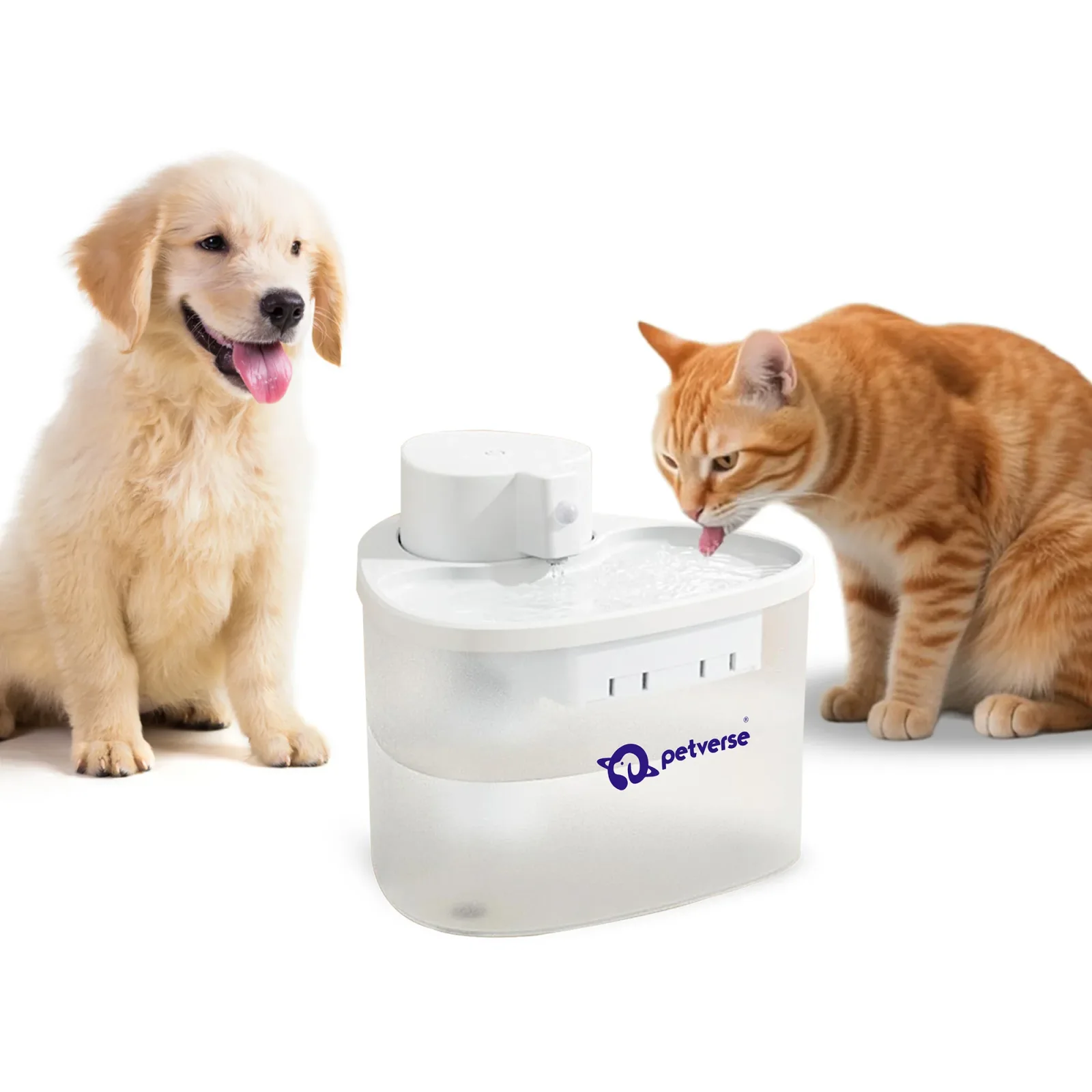 Petverse Wireless Water Fountain for Dogs & Cats (White)