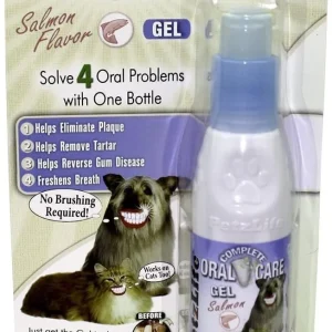 PETZLIFE All-Natural Salmon Oral Care Gel Blister Pack for Dogs and Cats - 4 oz