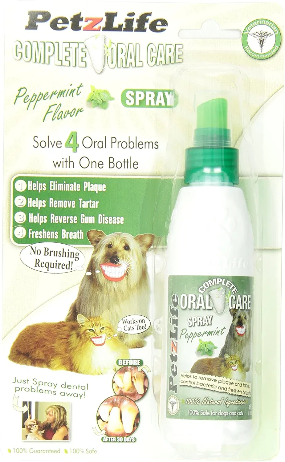 PETZLIFE Oral Care Spray Blister Pack for Dogs and Cats - 4 oz