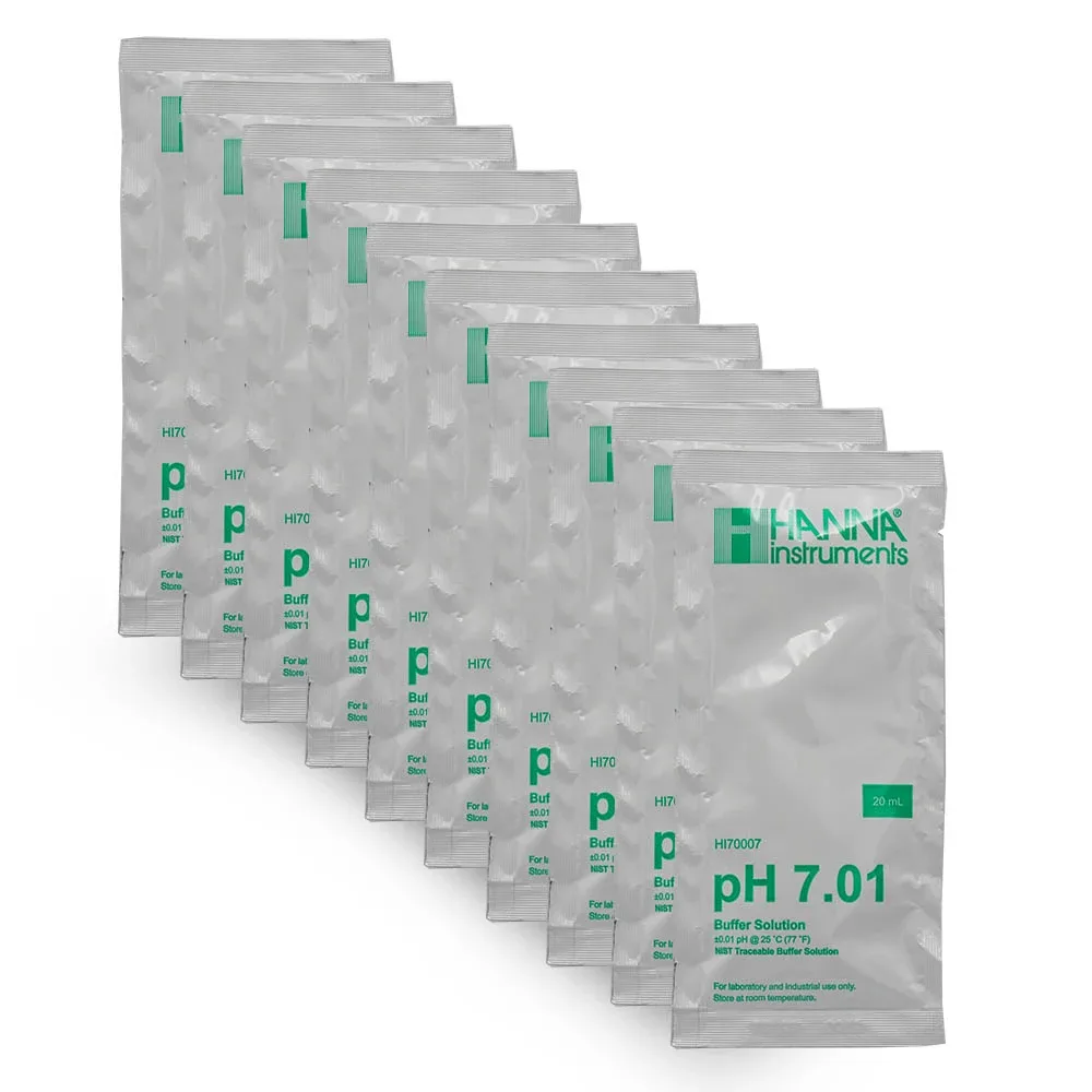 pH 7.01 Calibration Buffer 20 ml (Pack of 10) - Hanna Instruments