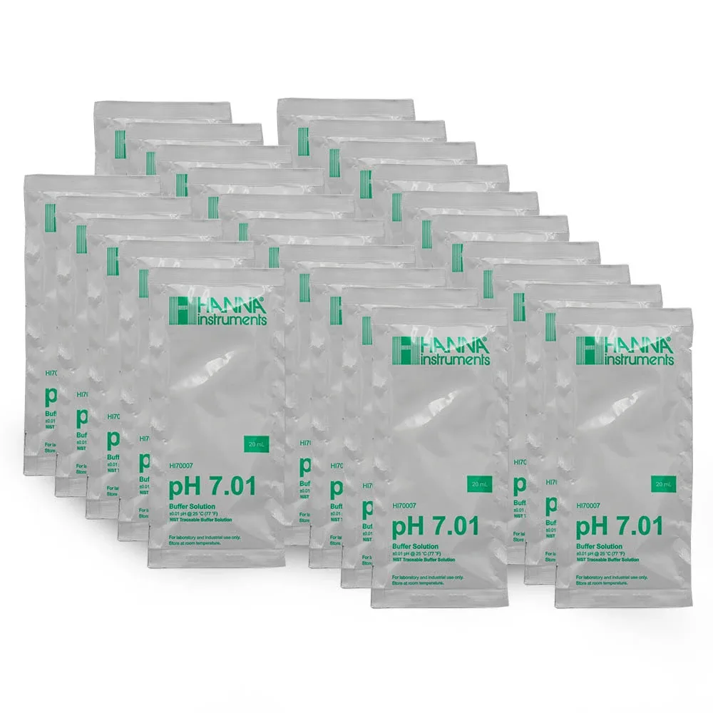 pH 7.01 Calibration Buffer 20 ml (Pack of 25) - Hanna Instruments