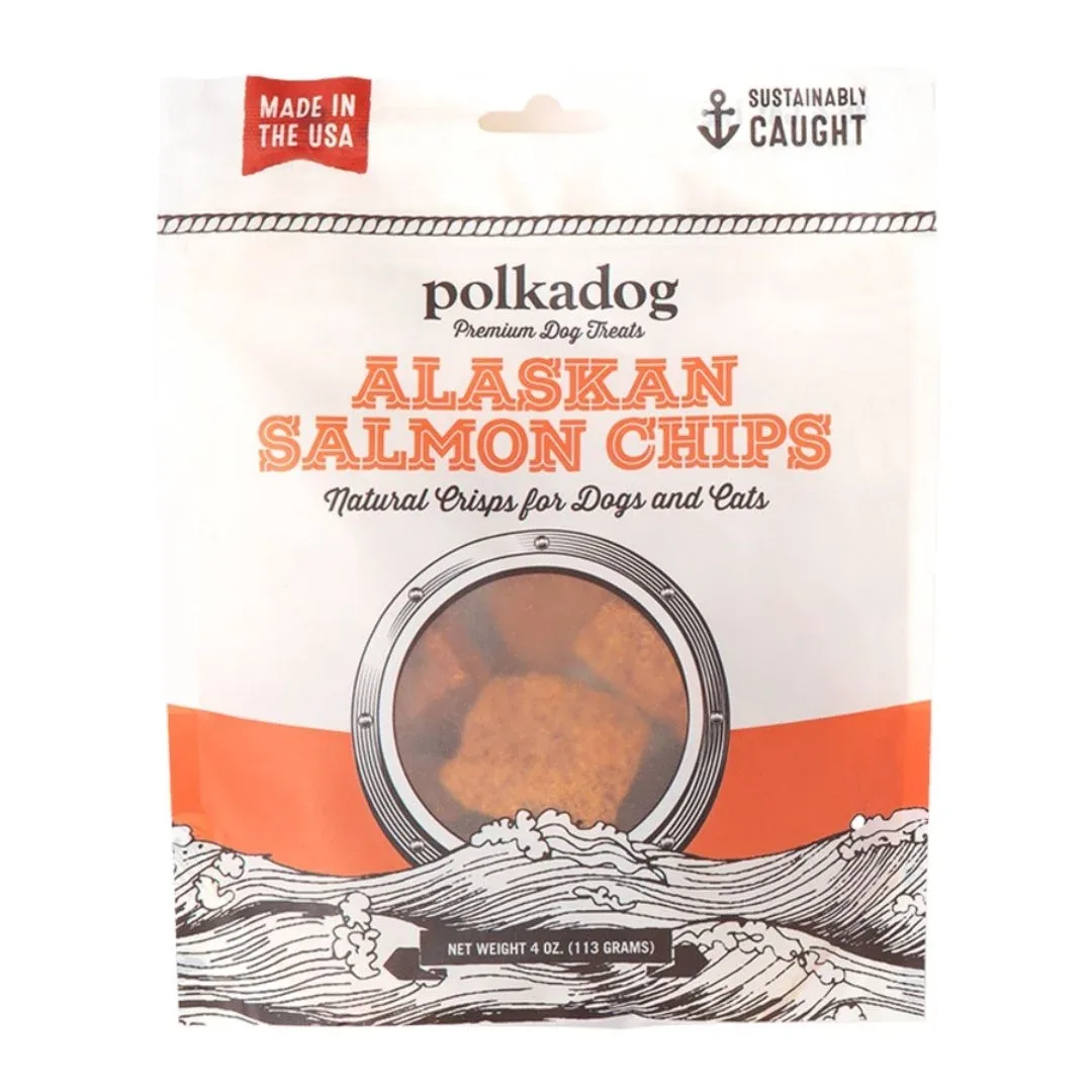 Polka Dog Salmon Chips Pouch 4 oz