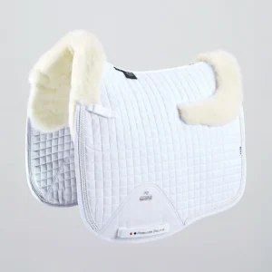 Pony Close Contact Merino Wool Half Lined European Dressage Square White/Natural Wool