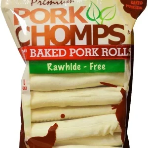 Pork Chomps Baked Pork Rolls Dog Treats - Large