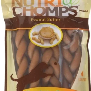 Pork Chomps Premium Nutri Chomps Peanut Butter Flavor Braids