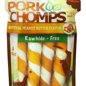 Pork Chomps Twistz Pork Chews - Peanut Butter Flavor