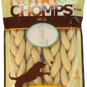 Premium Nutri Chomps Milk Flavor Braid Dog Chews - Small