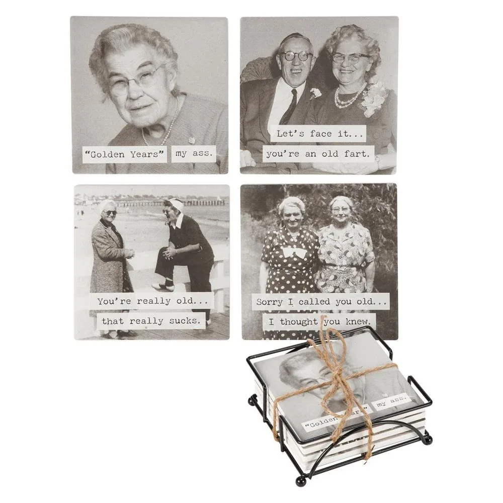 Primitives By Kathy Golden Years Coaster Set