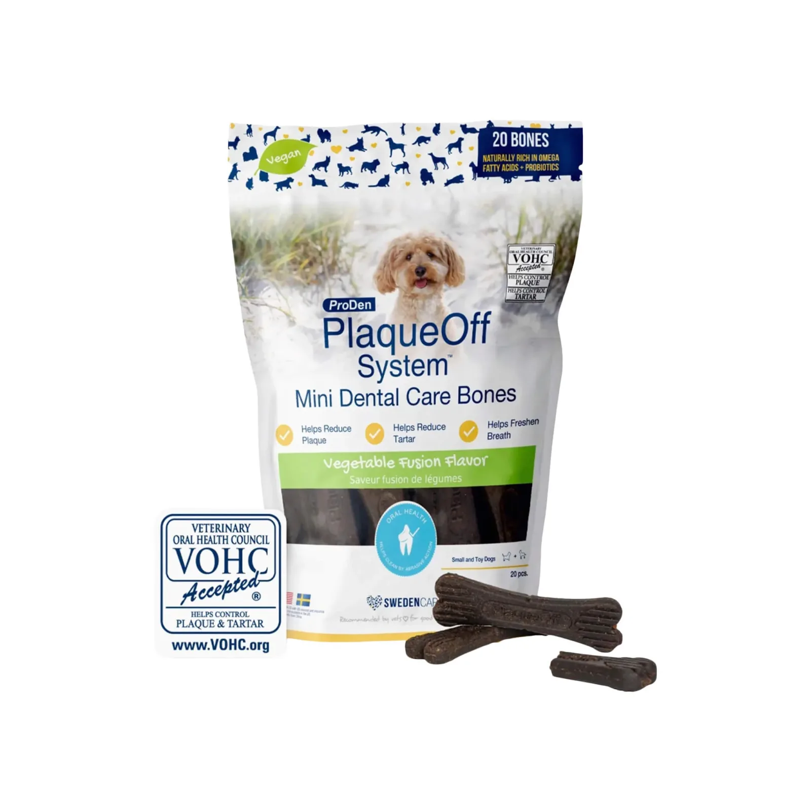 ProDen PlaqueOff Mini Dental Care Bones for Dogs