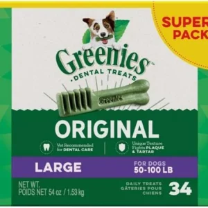 Greenies Large Value Tub Treat Pack Dental Dog Treats - 54 oz