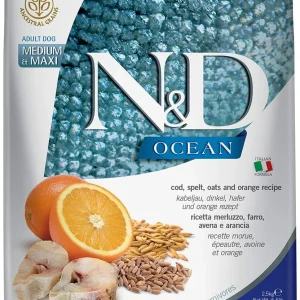 Farmina Ancestral Grain Ocean CodFish & Orange Adult Medium and Maxi Dry Dog Food - 5.5 lb Bag